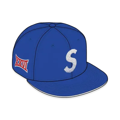 Supreme Swarovski S Logo New Era "Royal"
