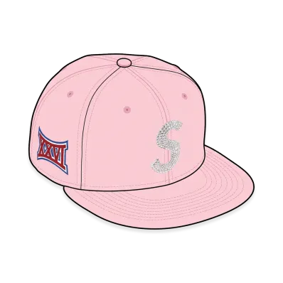 Supreme Swarovski S Logo New Era "Pink"
