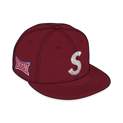 Supreme Swarovski S Logo New Era "Cardinal"