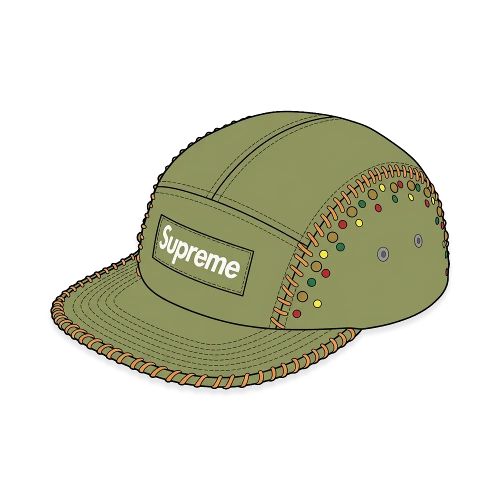Supreme Whipstitch Camp Cap "Light Olive"