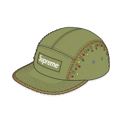 Supreme Whipstitch Camp Cap "Light Olive"