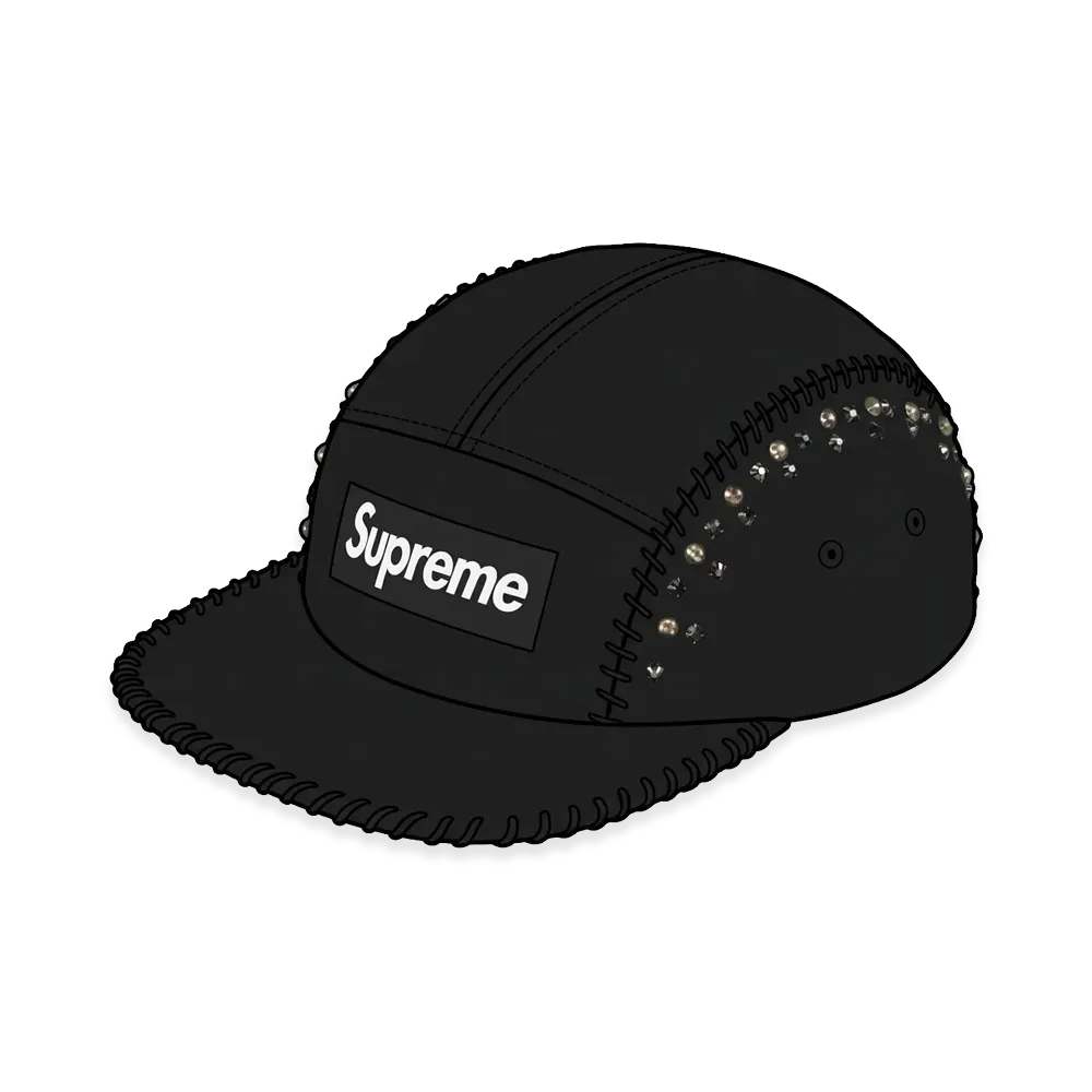 Supreme Whipstitch Camp Cap "Black"
