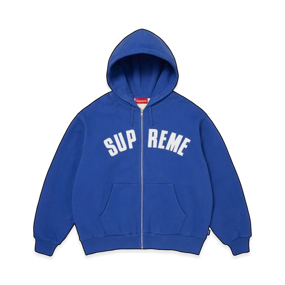 Supreme Arc Thermal Lined Zip Up Hooded Sweatshirt "Royal"
