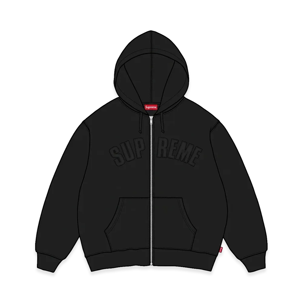 Supreme Arc Thermal Lined Zip Up Hooded Sweatshirt "Black"