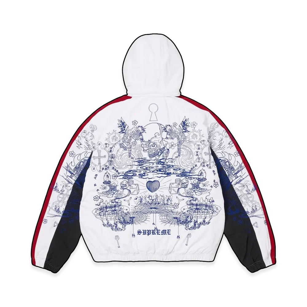 Supreme AOI Fleece Lined Track Jacket "White"