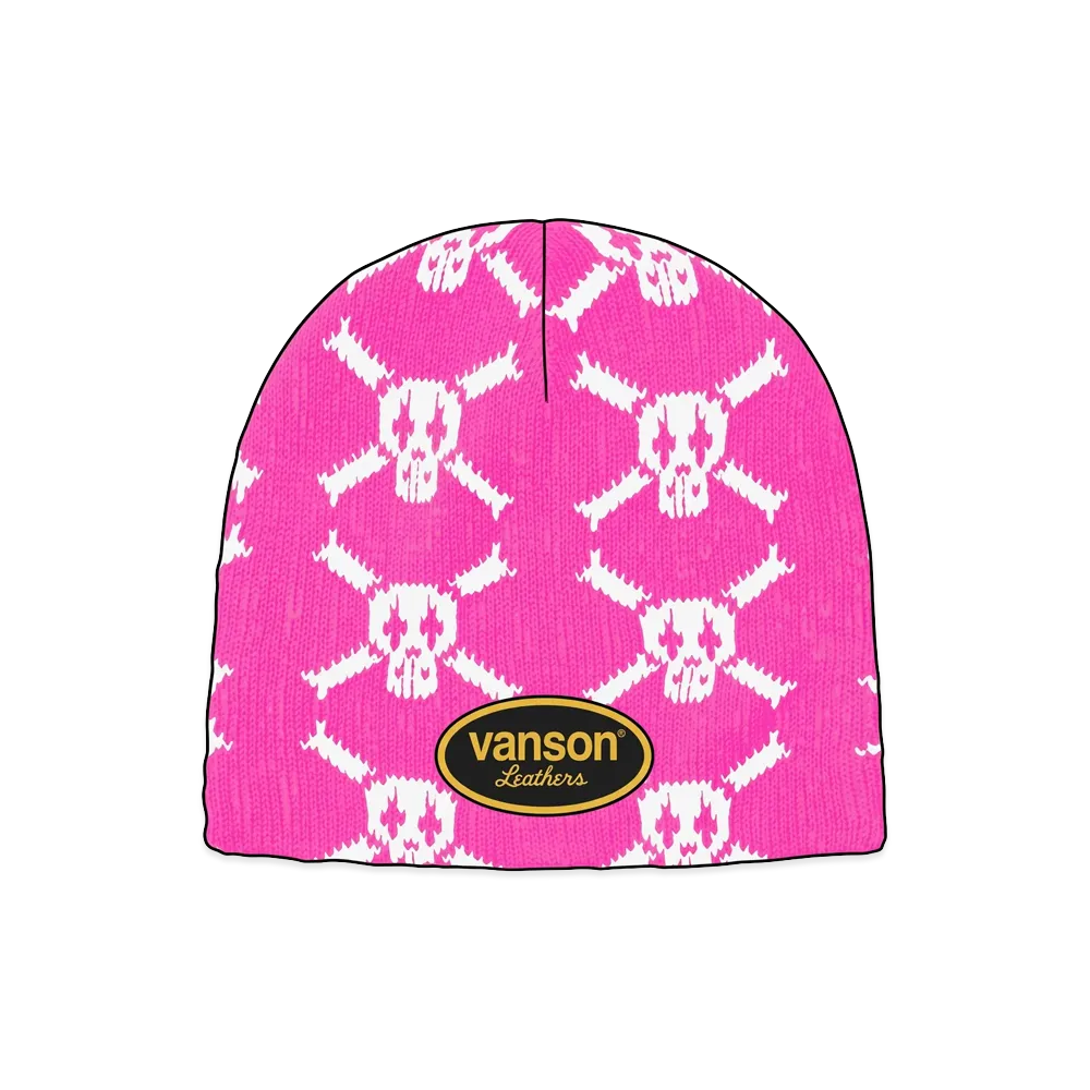 Supreme x Vanson Leathers Skull Beanie "Pink"