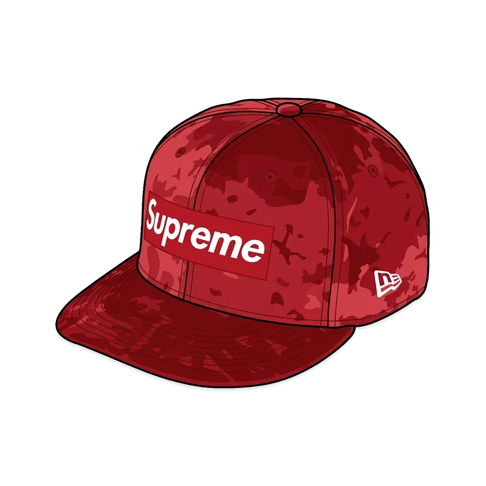 Supreme Crushed Velvet Box Logo New Era "Red"
