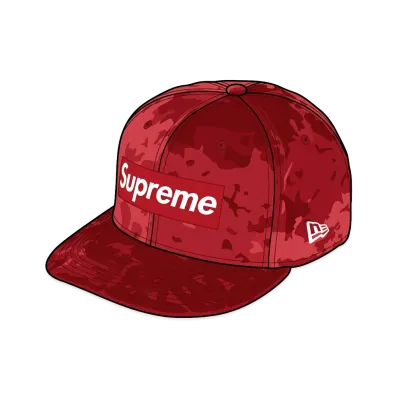 Supreme Crushed Velvet Box Logo New Era "Red"