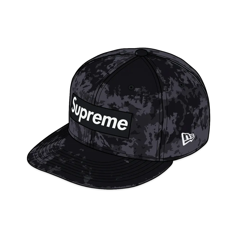 Supreme Crushed Velvet Box Logo New Era "Navy"