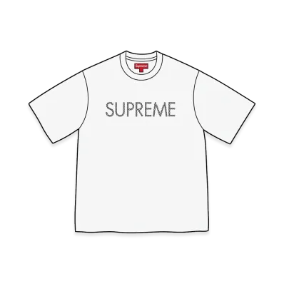 Supreme Hearts Studded S/S Top "White"