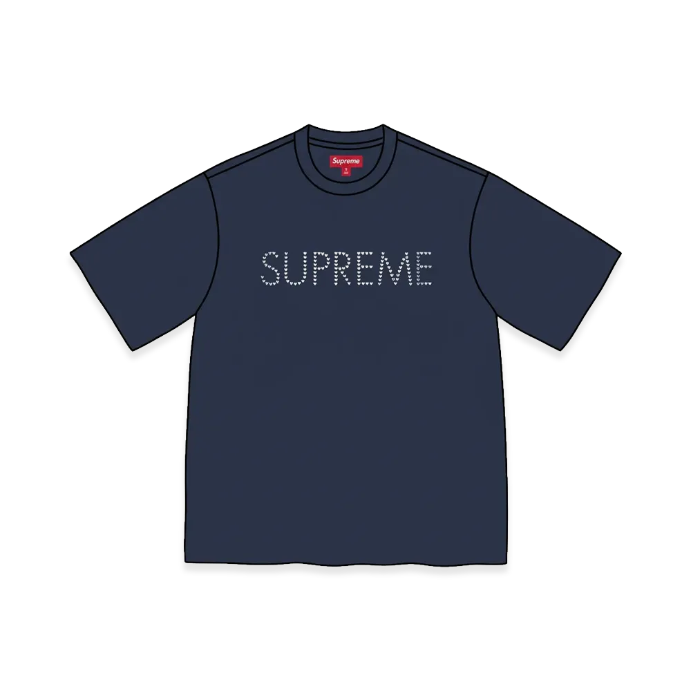 Supreme Hearts Studded S/S Top "Navy"