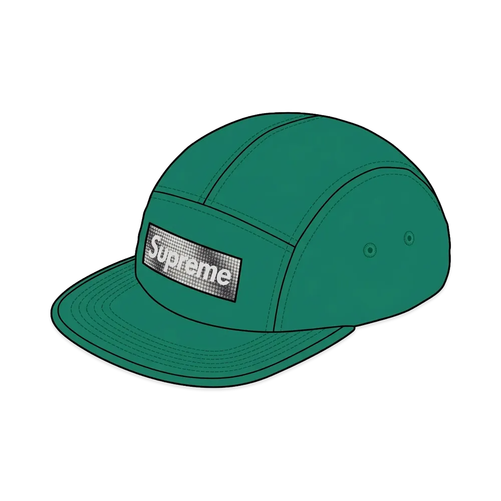 Supreme Rhinestone Label Camp Cap "Green"
