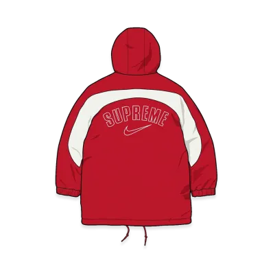 Supreme x Nike Faux Fur Reversible Parka "Red"