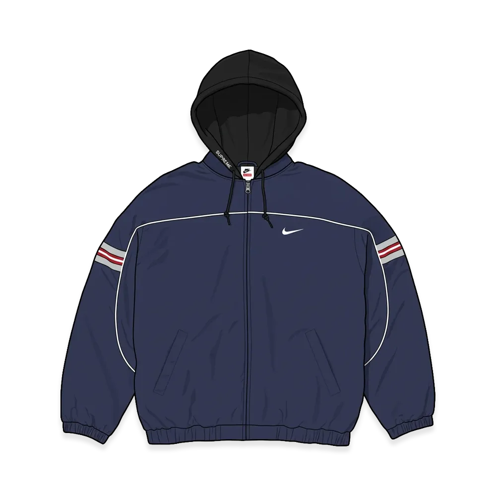 Supreme x Nike Nylon Hooded Jacket "Navy"