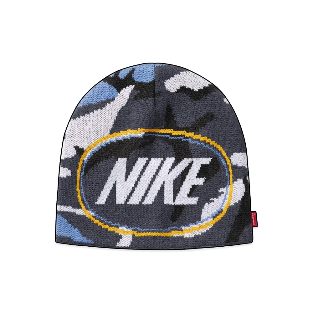 Supreme x Nike Oval Beanie "Blue Camo"