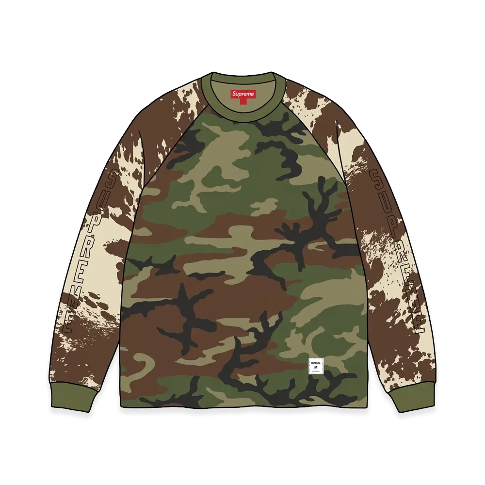 Supreme Wildlife Camo Raglan L/S Top "Woodland Camo"