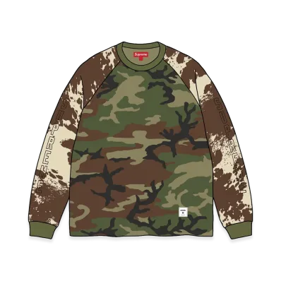 Supreme Wildlife Camo Raglan L/S Top "Woodland Camo"