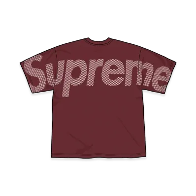 Supreme Checkerboard Intarsia S/S Top "Burgundy"