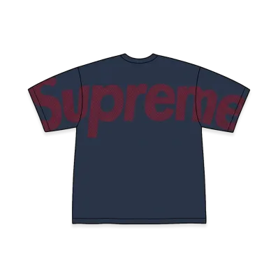 Supreme Checkerboard Intarsia S/S Top "Navy"