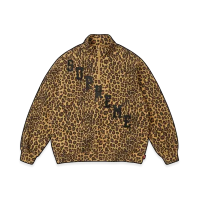 Supreme Slant Applique Half Zip Pullover "Leopard"