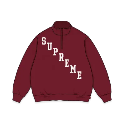 Supreme Slant Applique Half Zip Pullover "Cardinal"