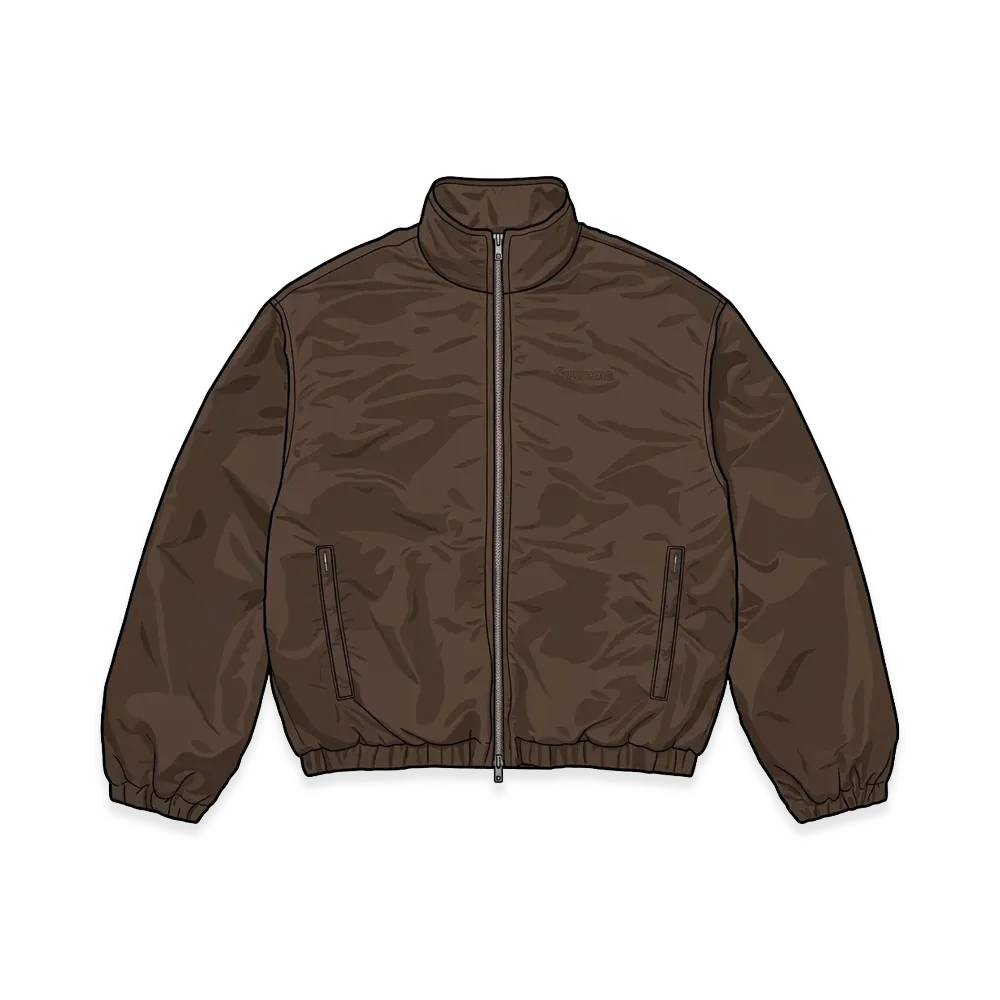 Supreme Stand Collar Lined Nylon Jacket "Brown"