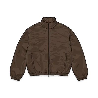 Supreme Stand Collar Lined Nylon Jacket "Brown"