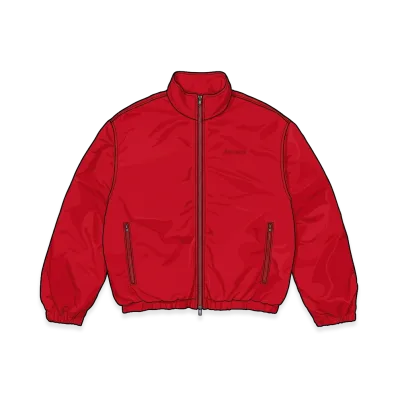Supreme Stand Collar Lined Nylon Jacket "Red"