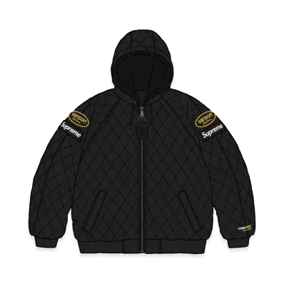 Supreme x Vanson Leathers Reversible Quilted Hooded Jacket "Black"