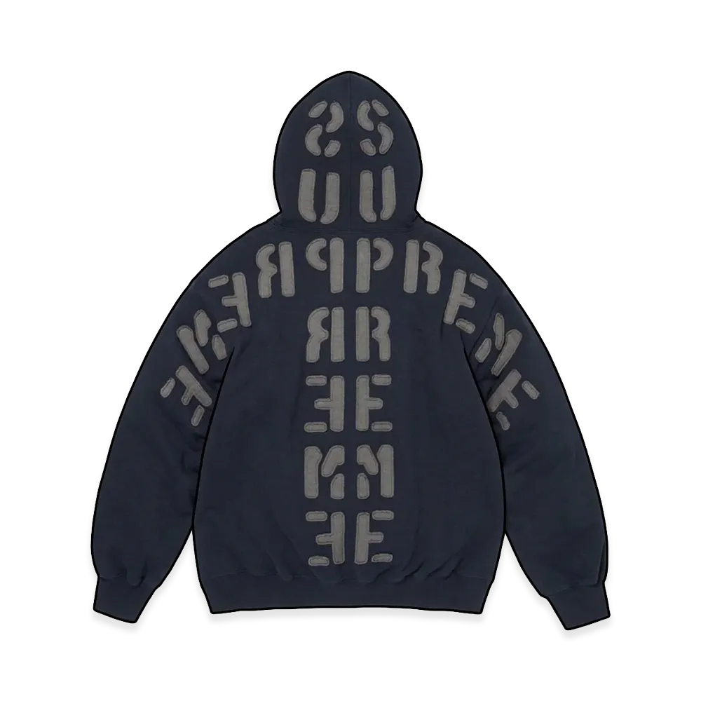 Supreme Mirrored Appliqué Hooded Sweatshirt "Navy"