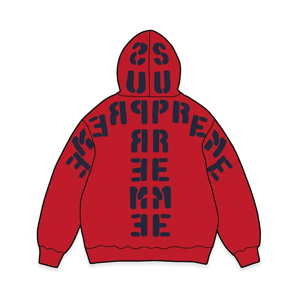Supreme Mirrored Appliqué Hooded Sweatshirt "Red"