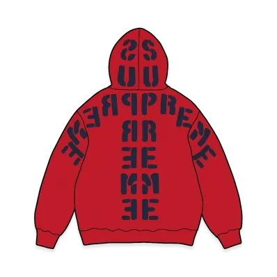 Supreme Mirrored Appliqué Hooded Sweatshirt "Red"