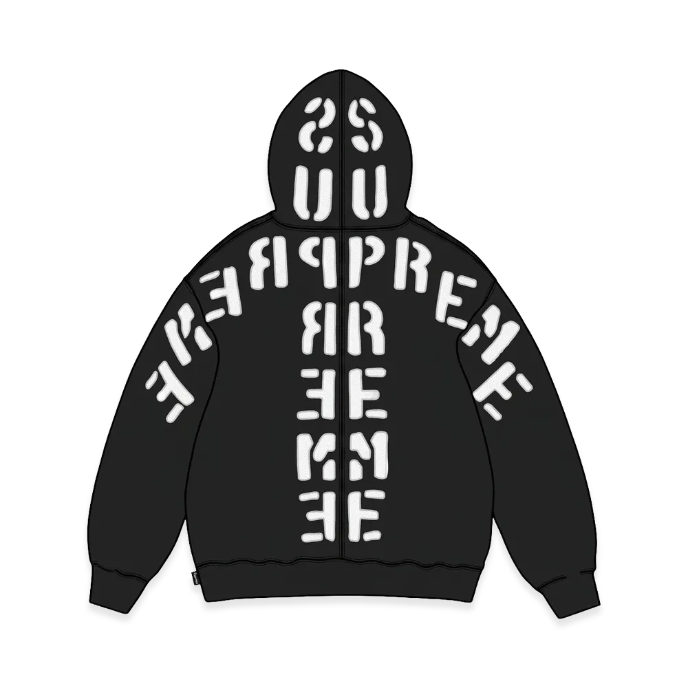 Supreme Mirrored Appliqué Hooded Sweatshirt "Black"