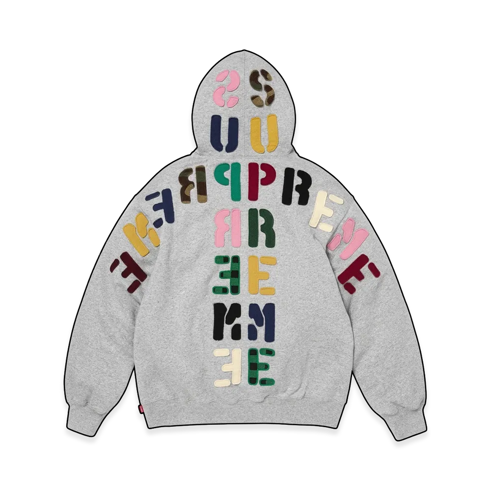 Supreme Mirrored Appliqué Hooded Sweatshirt "Heather Grey"