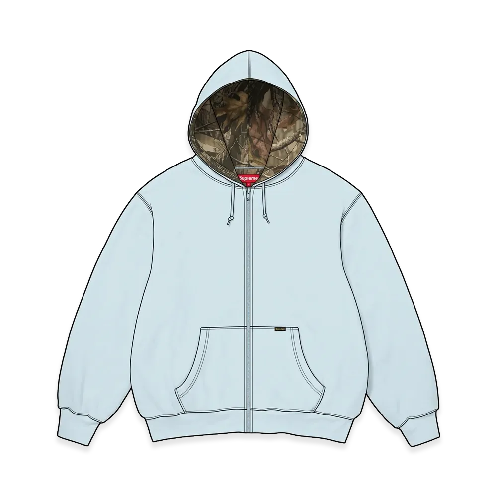 Supreme Reversible Work Zip Up Hooded Sweatshirt "Light Blue"
