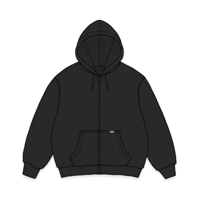 Supreme Reversible Work Zip Up Hooded Sweatshirt "Black"