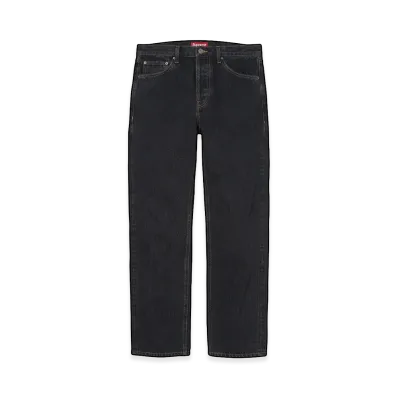 Supreme Slim Straight Selvedge Jean "Washed Black"