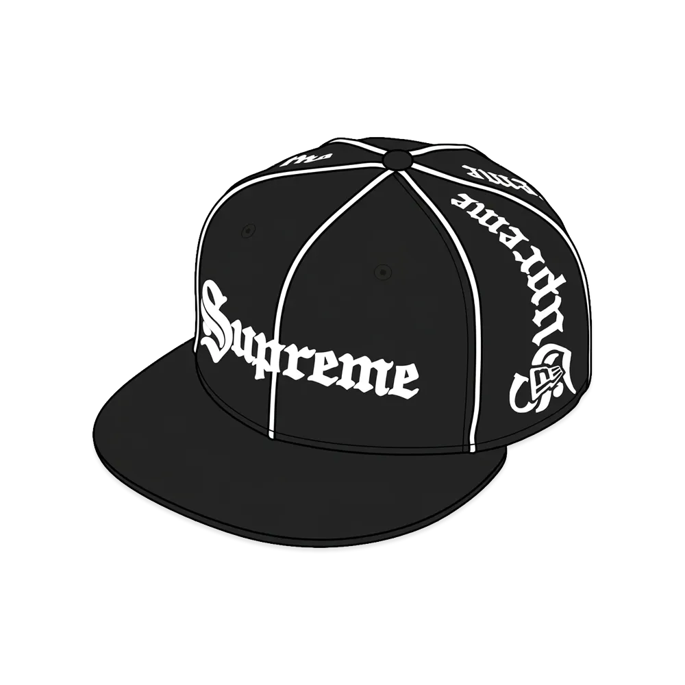 Supreme Piping Script New Era "Black"