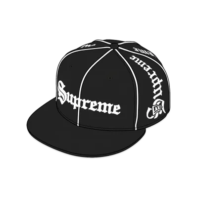 Supreme Piping Script New Era "Black"