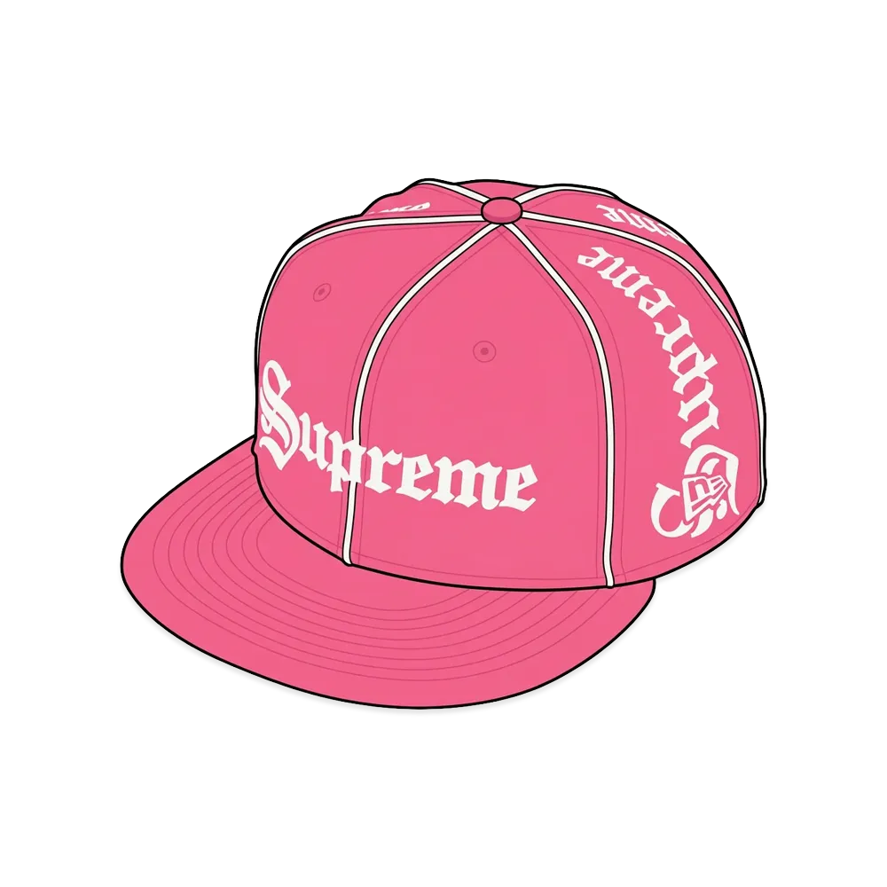 Supreme Piping Script New Era "Pink"