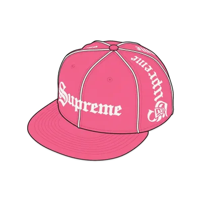 Supreme Piping Script New Era "Pink"