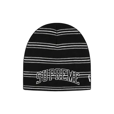 Supreme New Era Stripe Beanie "Black"