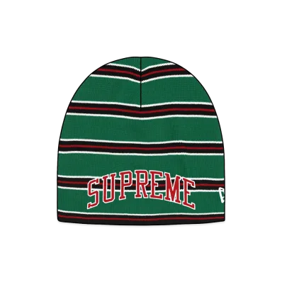 Supreme New Era Stripe Beanie "Green"