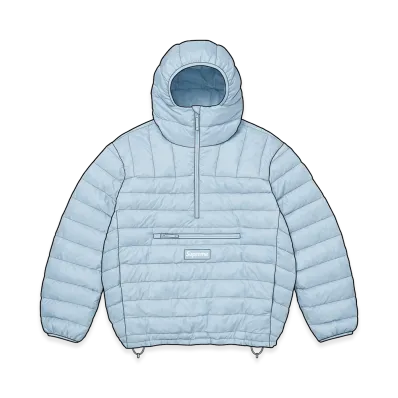 Supreme Micro Down Half Zip Hooded Pullover "Light Blue"