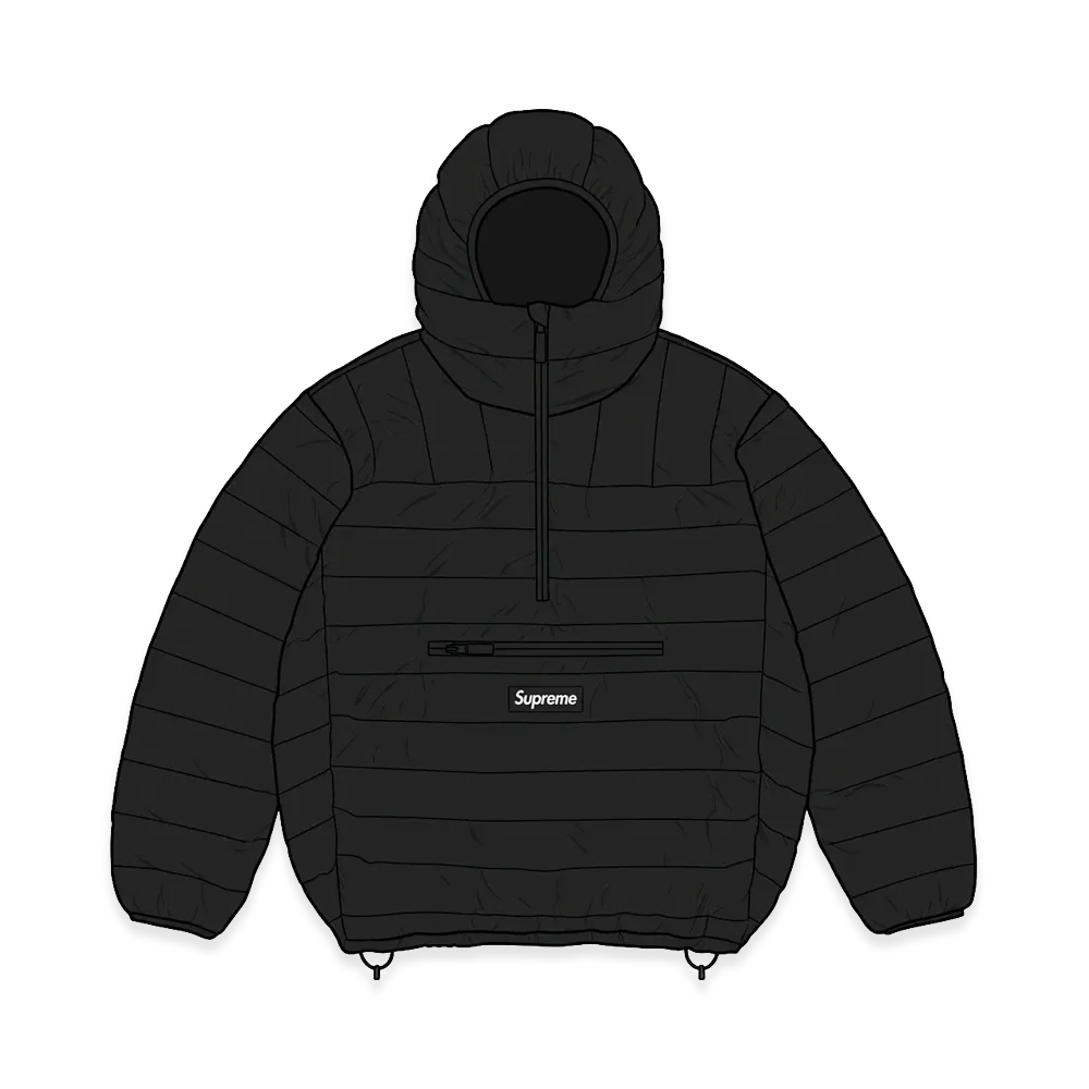 Supreme Micro Down Half Zip Hooded Pullover "Black"