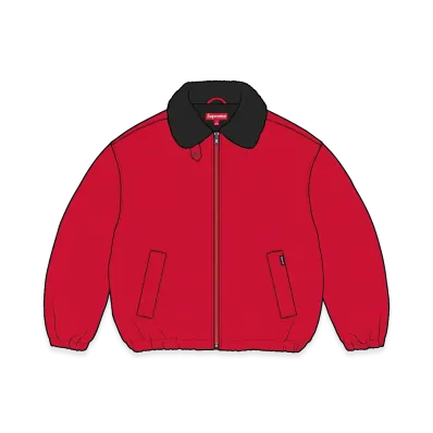 Supreme Faux Shearling Lined Bomber Jacket "Red"