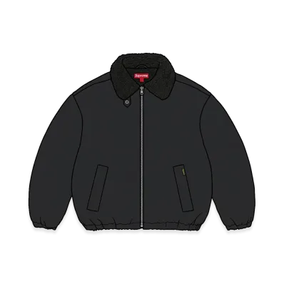 Supreme Faux Shearling Lined Bomber Jacket "Black"