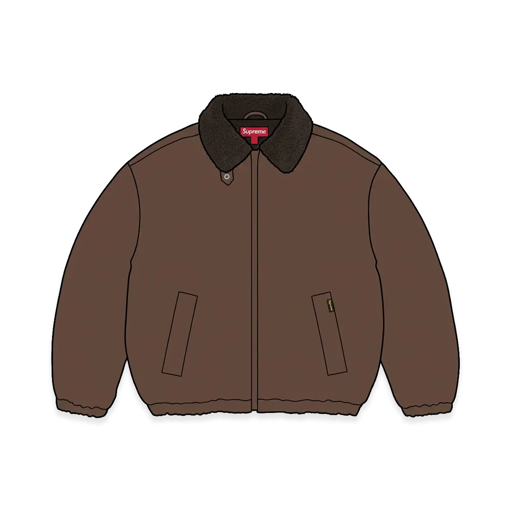 Supreme Faux Shearling Lined Bomber Jacket "Brown"