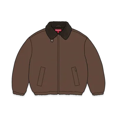 Supreme Faux Shearling Lined Bomber Jacket "Brown"