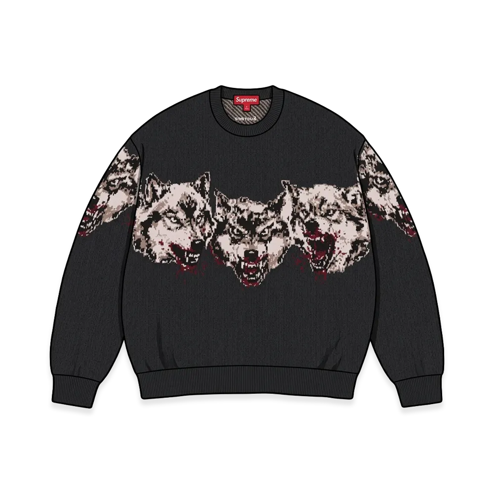 Supreme Wolves Sweater "Black"